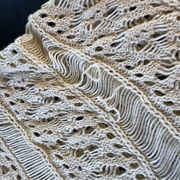 Bohemian Crochet Tunic in Off White / Cream Knit Boho Swim Beach Cover Up‎ - Picture 8 of 8